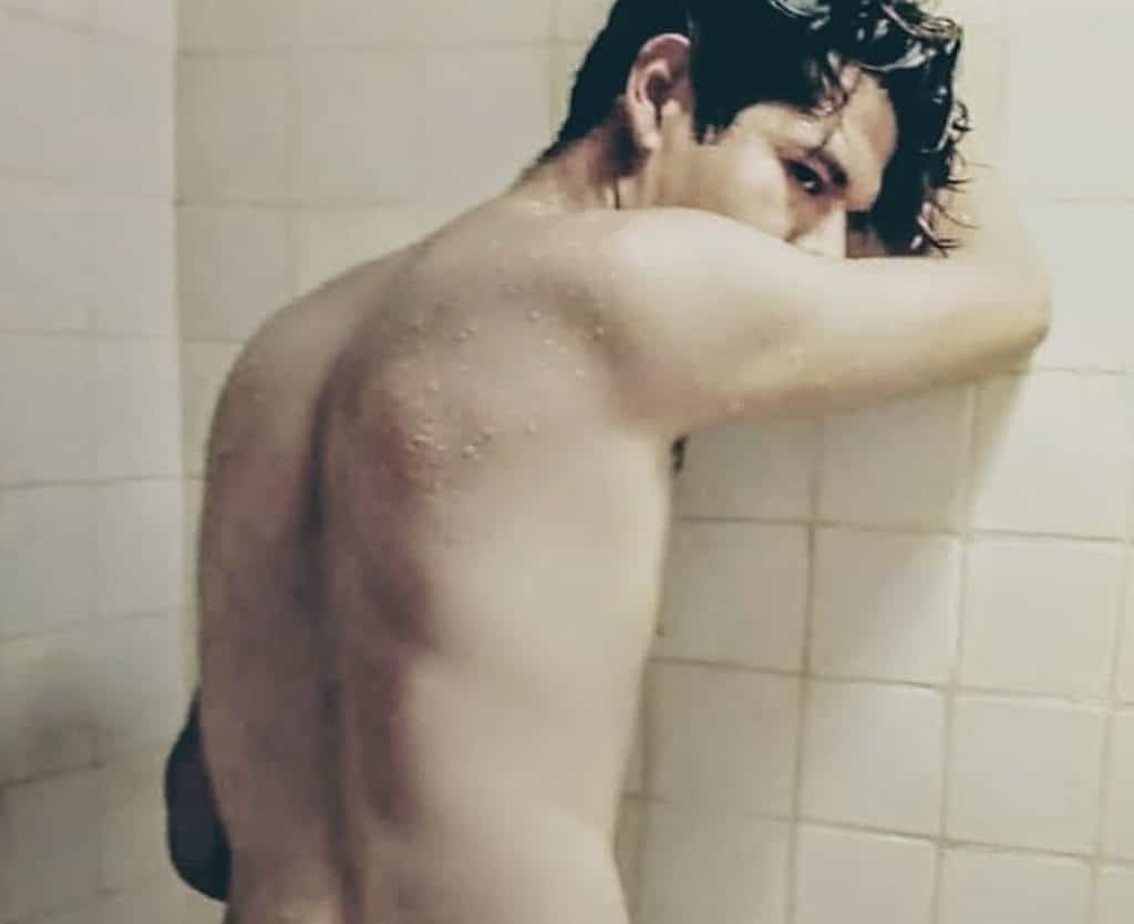 A young Mexican Man bathing in a Steam Room in Mexico City. Massage