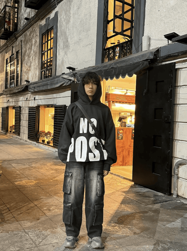Handsome mexican man dressed in urban street fashion.